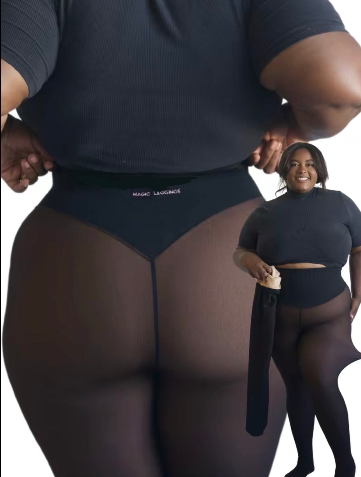 MAGIC LEGGINGS WITH COMPRESSION BAND & ONE SEAM